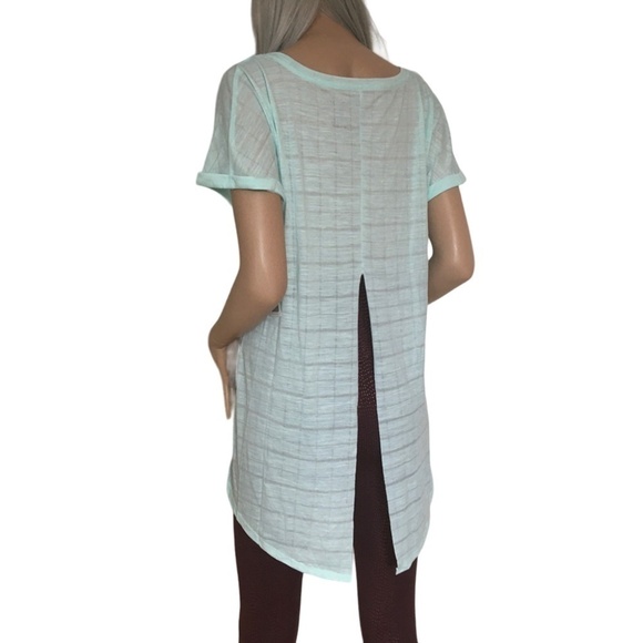 SPLENDID Aqua Rayon Blend Vented Back Fitness Top Tank Hi Low Activewear Yoga - Picture 5 of 13